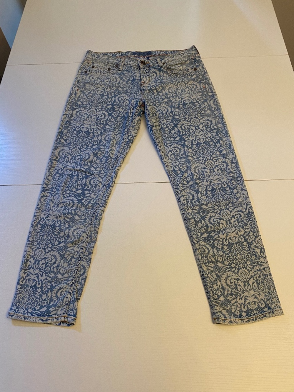 Jacob Cohen Tuffet Damask Printed Boyfriend Jeans Japanese Denim Size 27